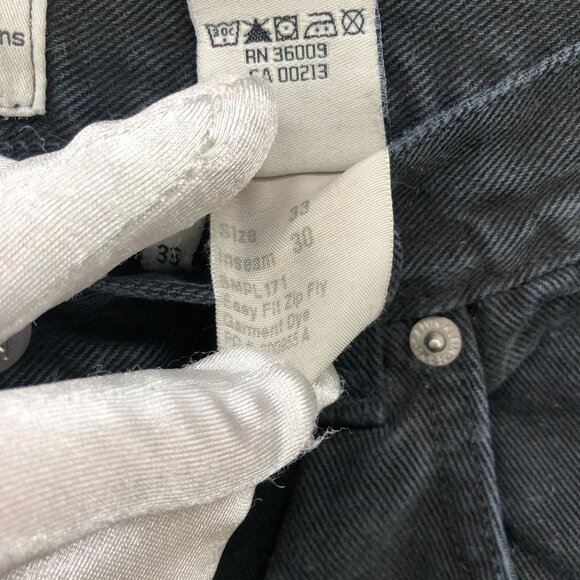 Vintage Calvin Klein Easy Fit Jean Mens 33x30 Black Wash Rigid Cotton Relaxed - Picture 8 of 11